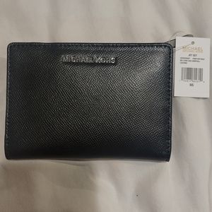 Michael Kors Jet Set Medium Black Wallet with Removable Card Case